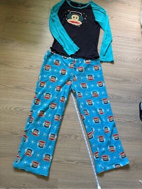 Paul Frank Teal & Black Monkey Print Pajama Set